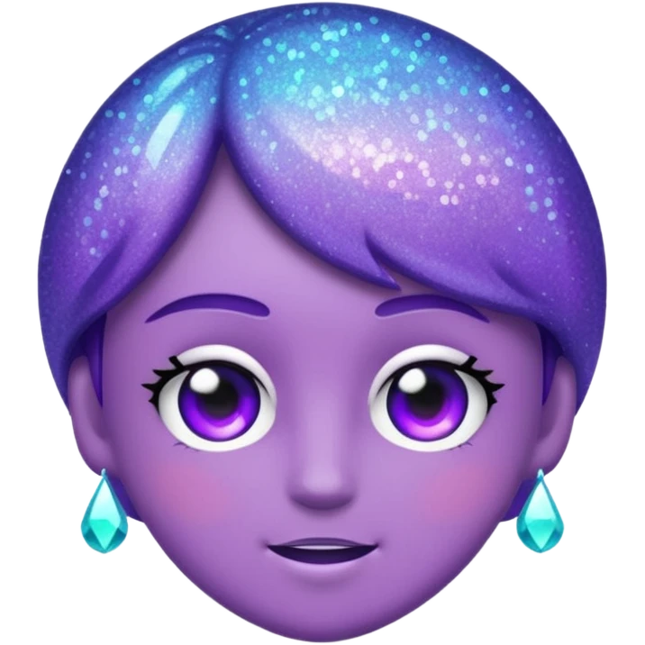 Glitter Purple and Cian plus emoji