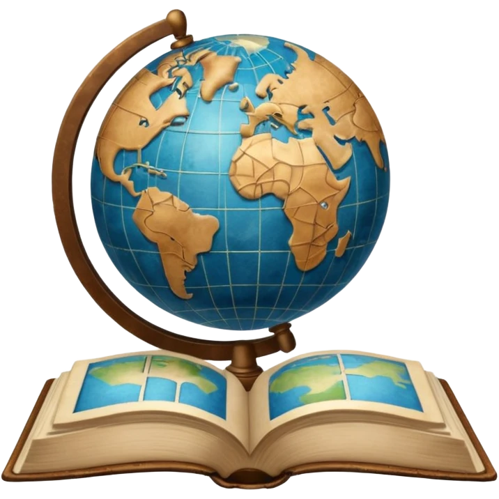 open atlas with a globe above emoji