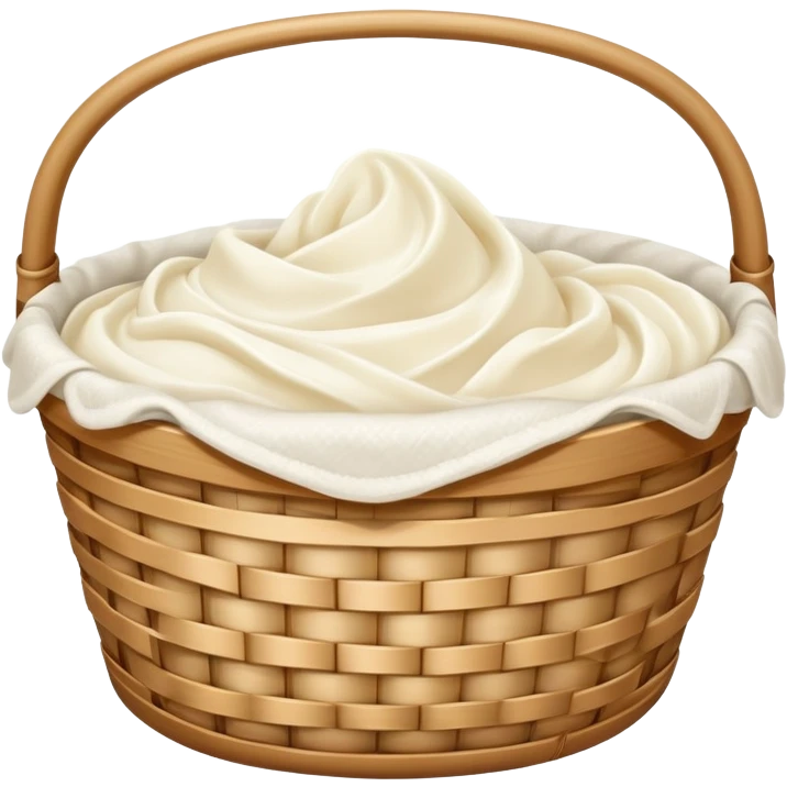 A basket of cream  laundry emoji