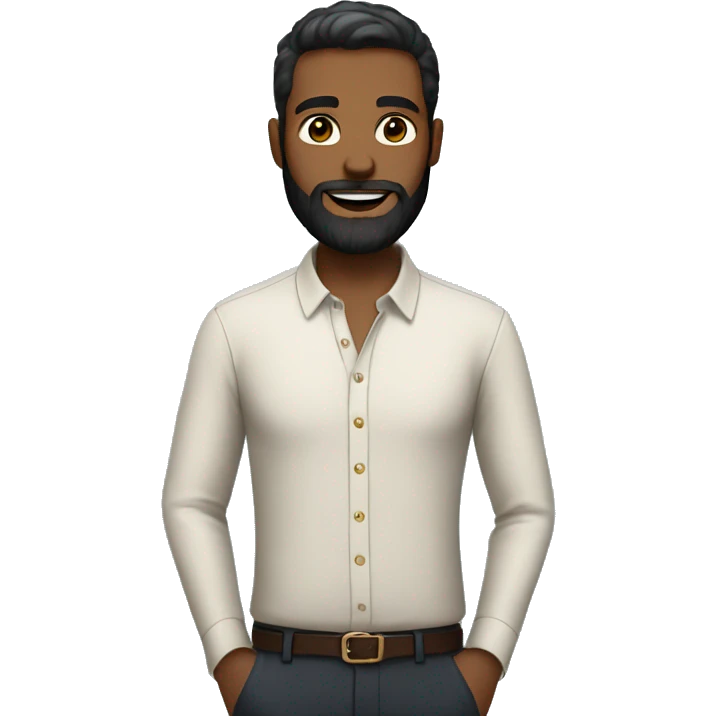 man with a beard and a blouse lv emoji