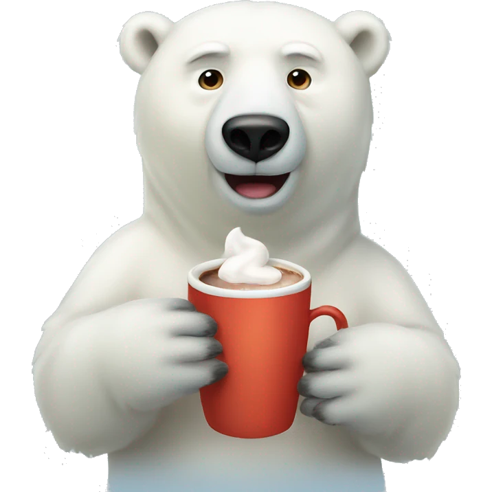 Polar bear drinking hot coco  emoji