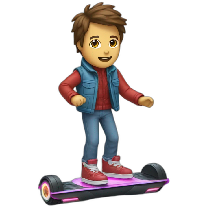 marty mcfly on a hoverboard emoji