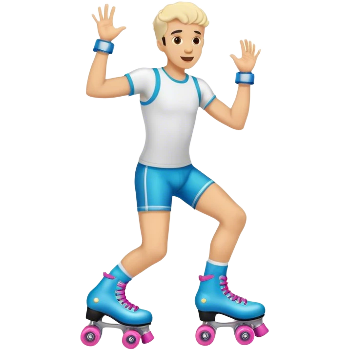 Guy singing while wearing roller skates  emoji