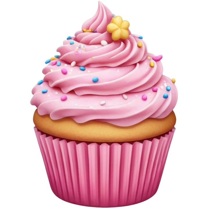 Cupcake with pink icing emoji
