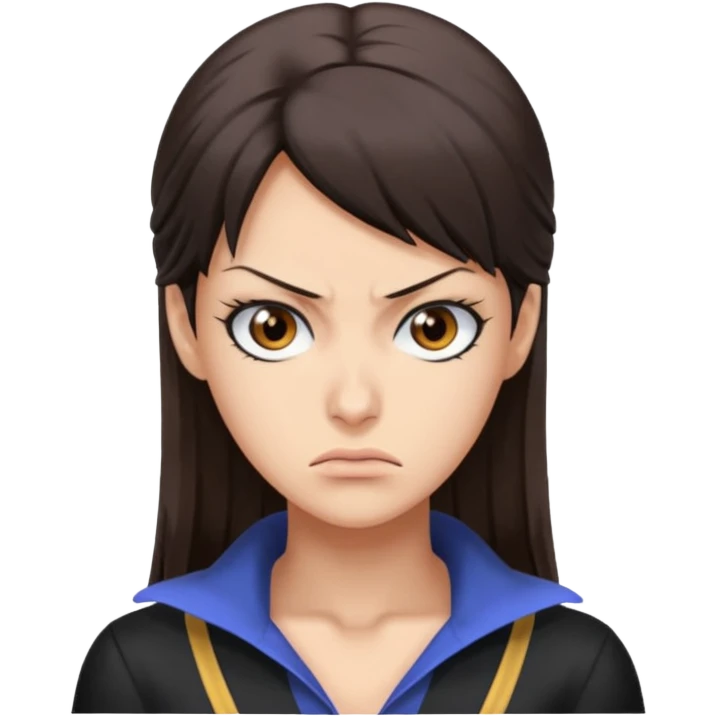Nico Robin glaring, angry face emoji