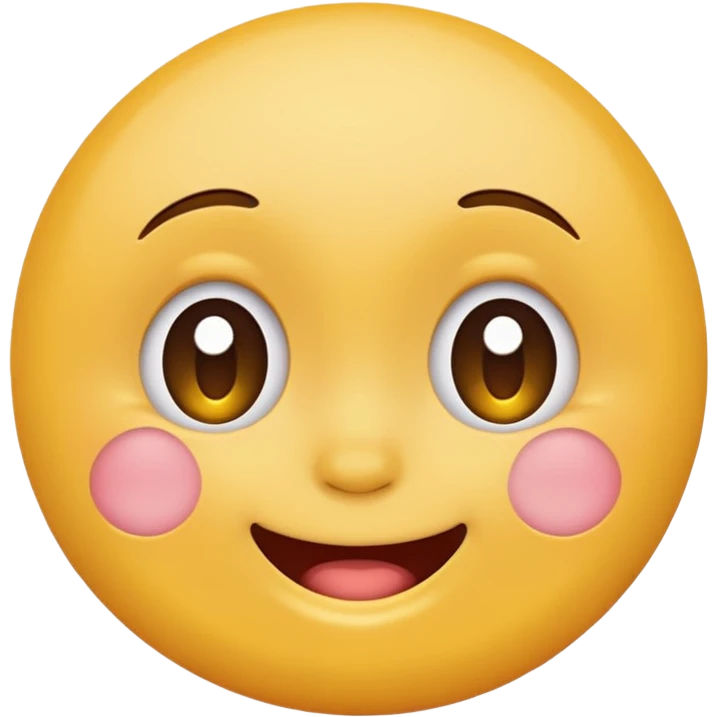 Emoji, yellow round smiling face, pronounced shame emoji