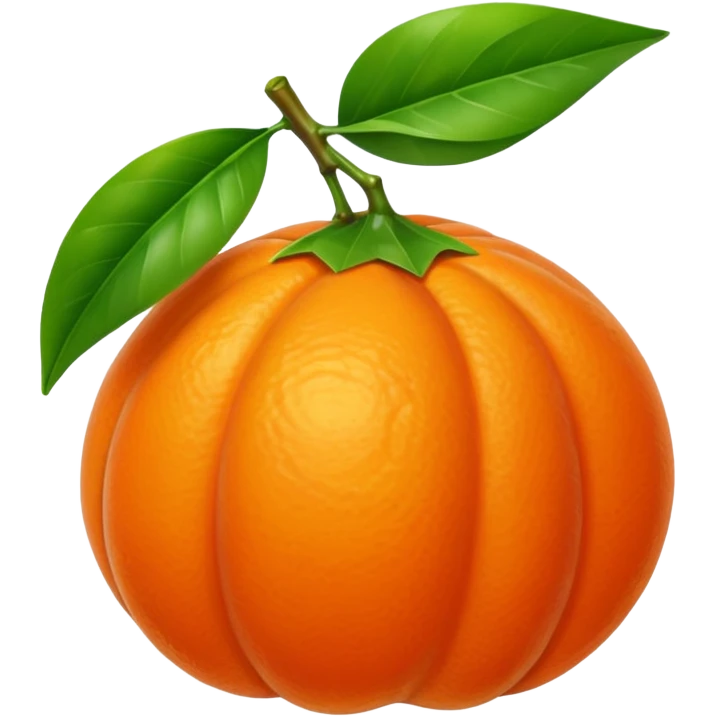 Flat Orange: with one leaf emoji