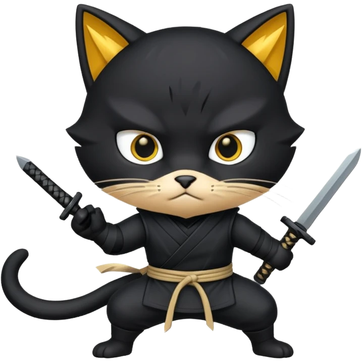 a ninja cat with throwing stars emoji