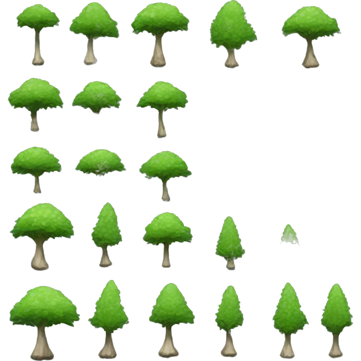 cypress-tree leaves with cypress-tree seed-balls emoji