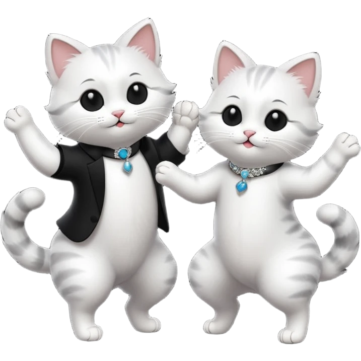 Cats couple dancing  emoji