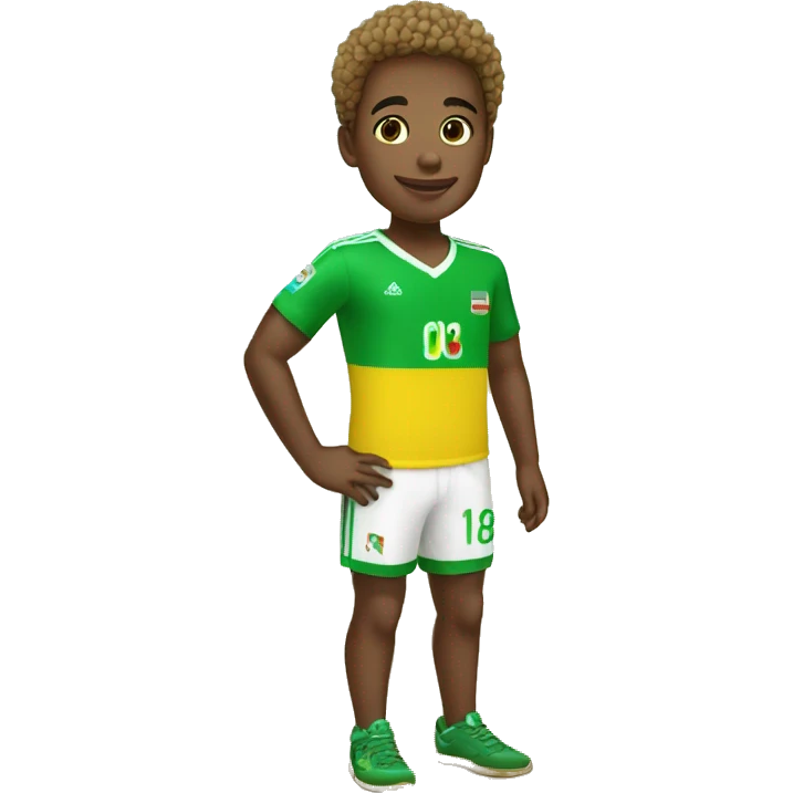 Un garçon habillé avec le maillot du comores  emoji