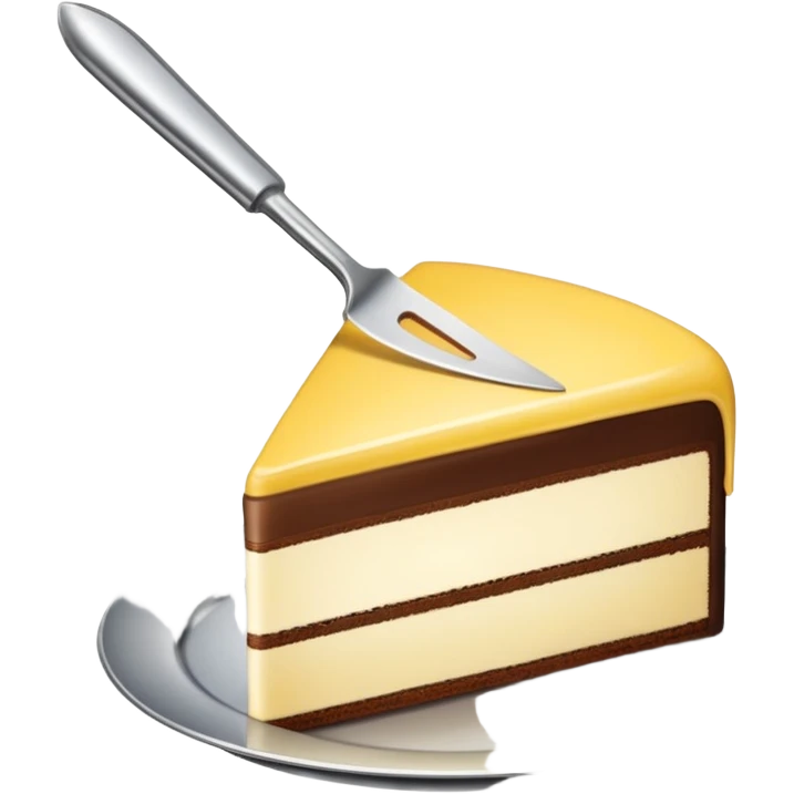 A tool with a triangle-like blade for serving cake  emoji