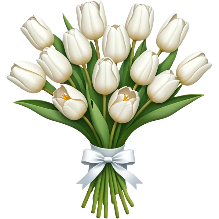white tulip bouquet  emoji