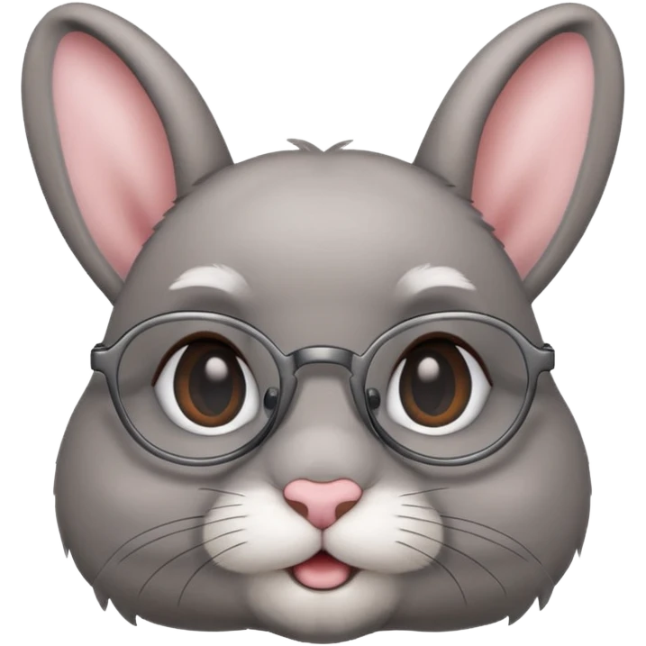 Bunny bust with eyeglasses emoji
