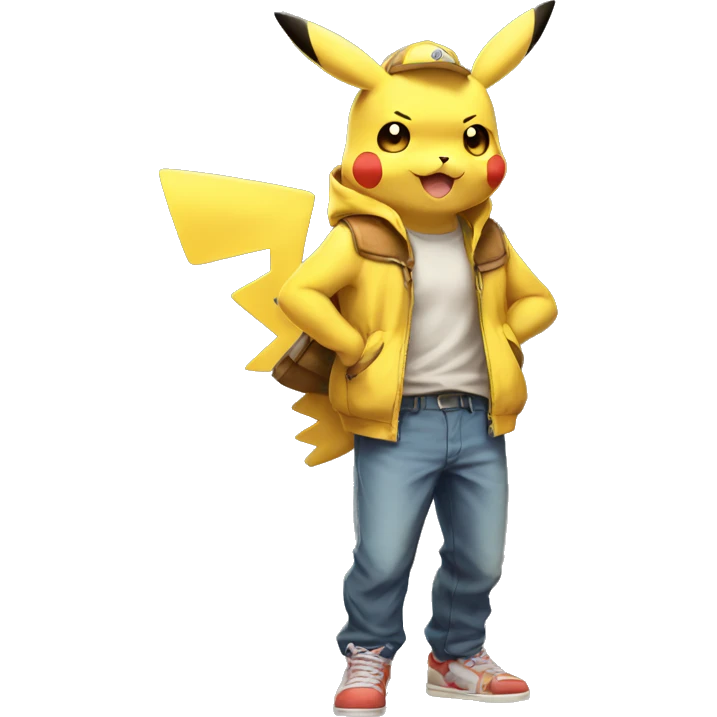 Anthro Pikachu-Pokémon full body emoji