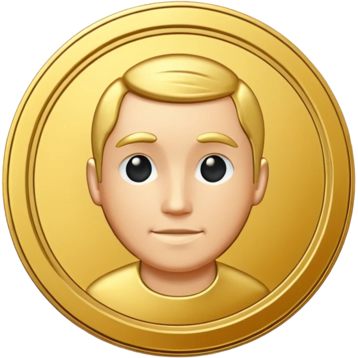 a gold coin without designs or a face emoji