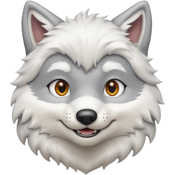 snow Wolf smile, half body emoji