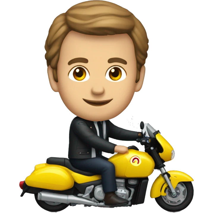 macron sur une moto emoji