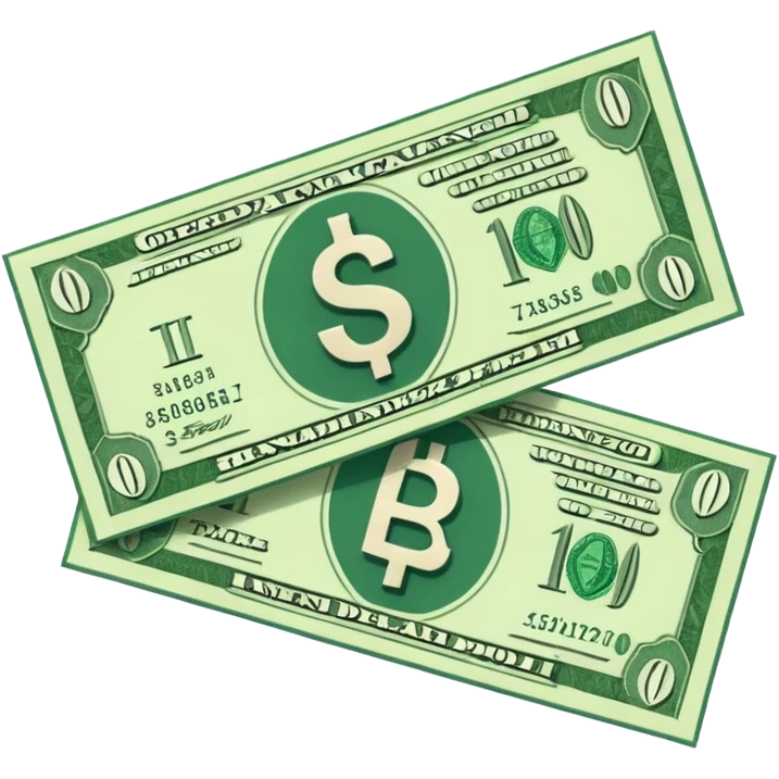 A rupee bill emoji