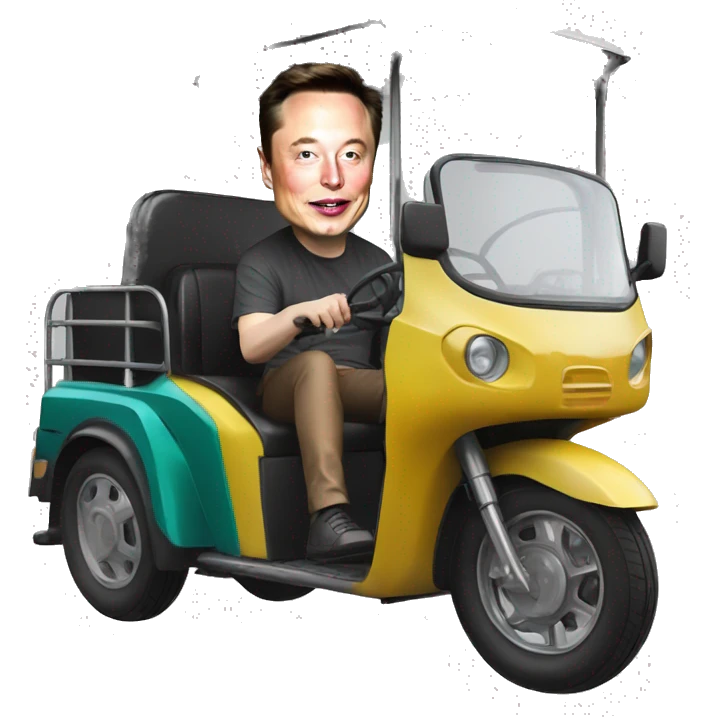 elon musk in a tuk tuk emoji
