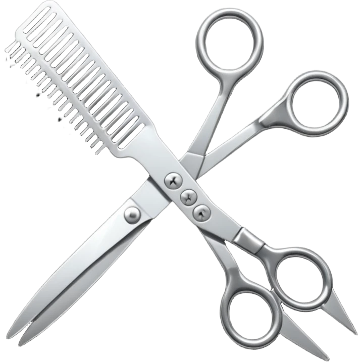 barber shop, scissors, comb. emoji