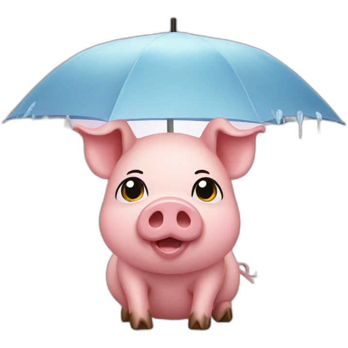 Pig rain emoji