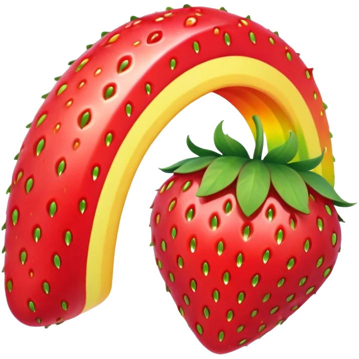 a rainbow with strawberries emoji