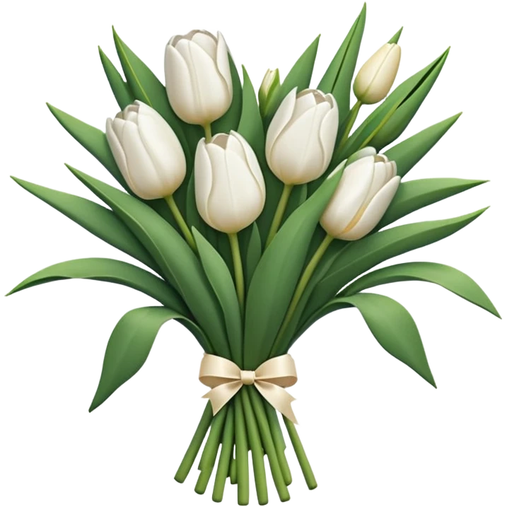 White tulips bouquet emoji