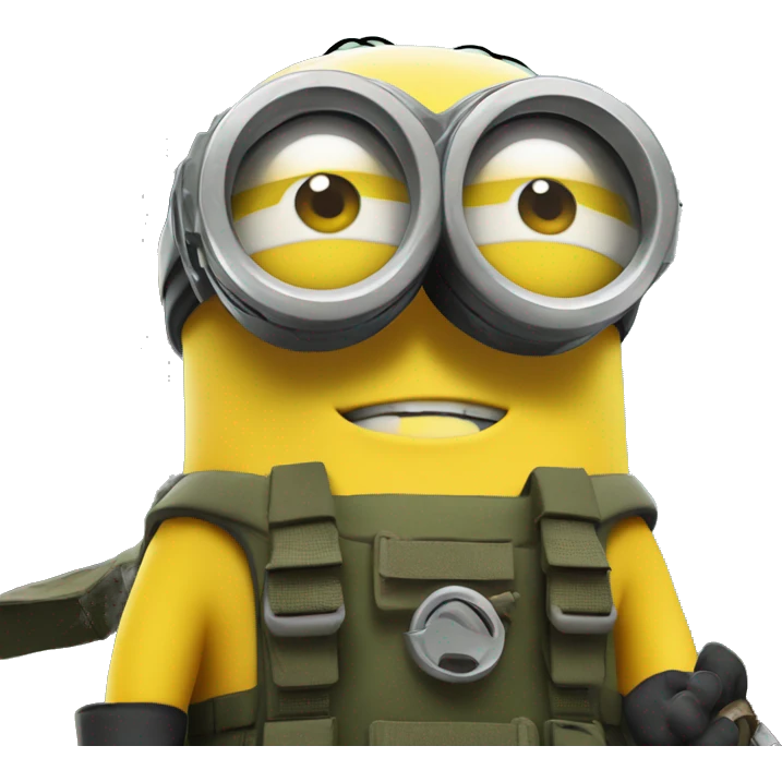 A Minion in survival gear in the forest   emoji