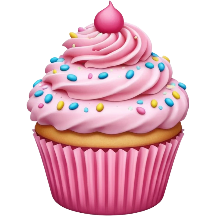 Cupcake with pink icing emoji