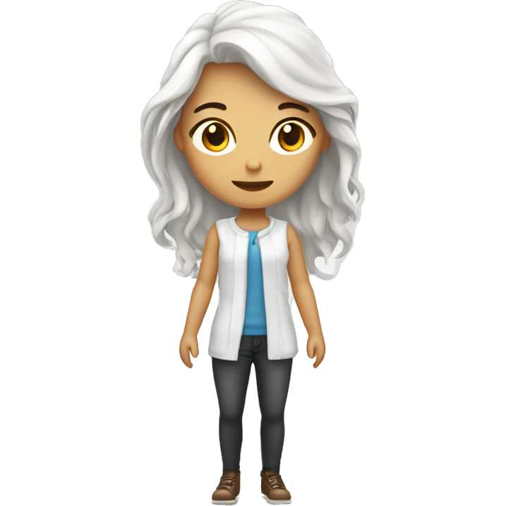 Une fille blanche aux cheveux bruns emoji