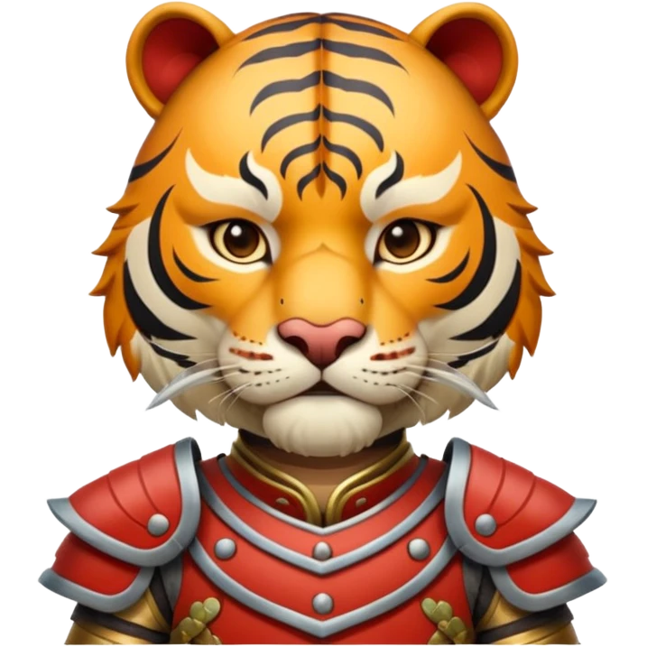 Ancient Chinese tiger warrior with traditional armor emoji