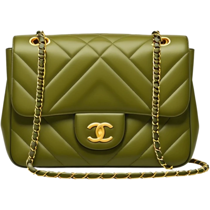 chanel olive color bag emoji