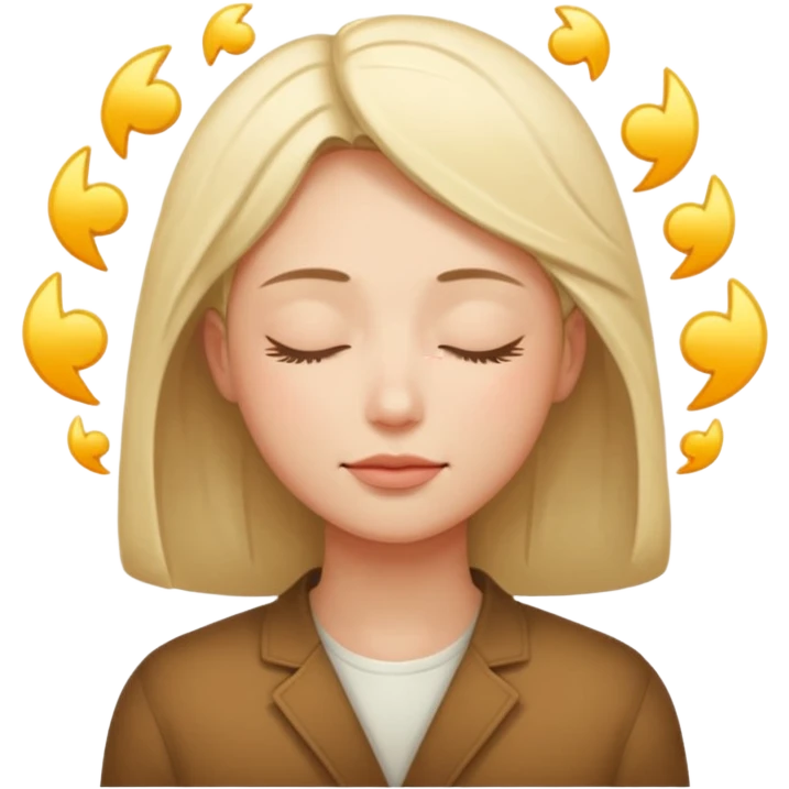 closed eye with a glowing symbol above emoji