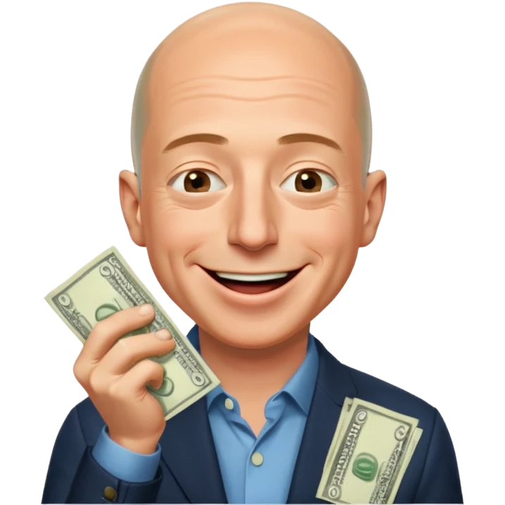 jeff bezos sniff money and laughing emoji