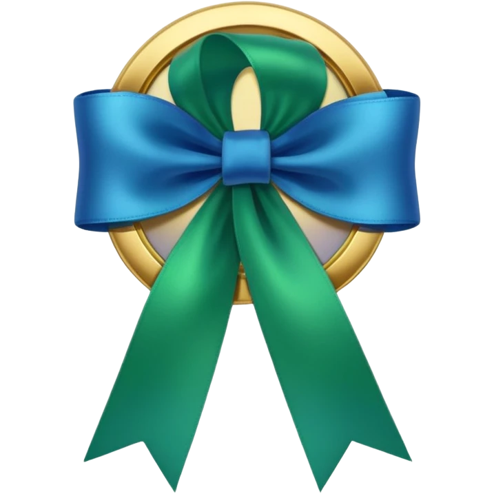Blue and green Ribbon Badge that says RBT emoji