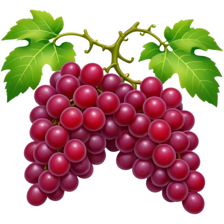 a couple of red grapes on plant emoji