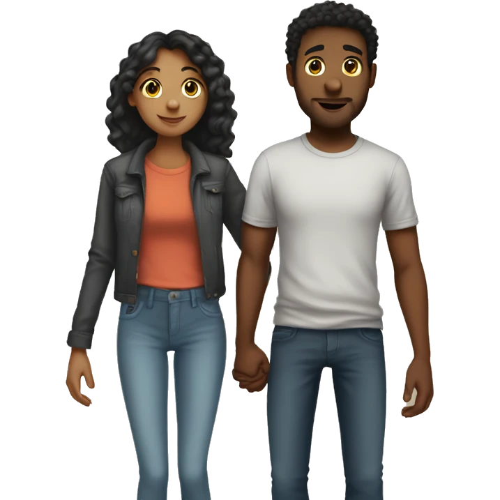 boyfriend tall and girlfriend short holding hands  emoji