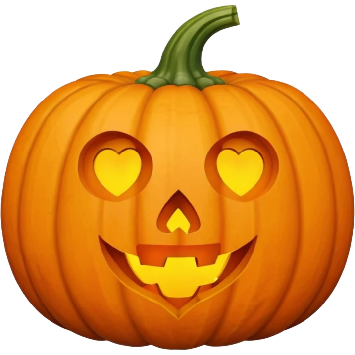 Pumpkin with a heart shape emoji