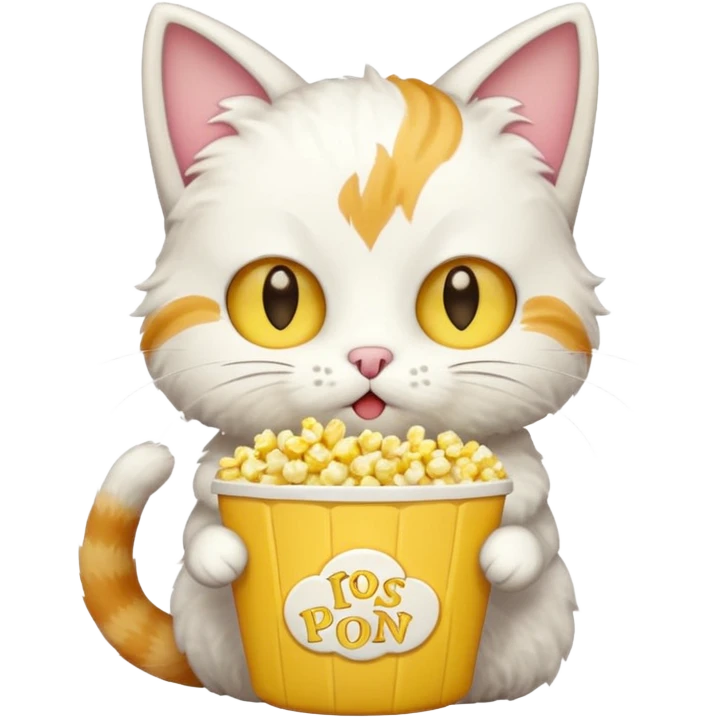 Cat eating popcorn  emoji
