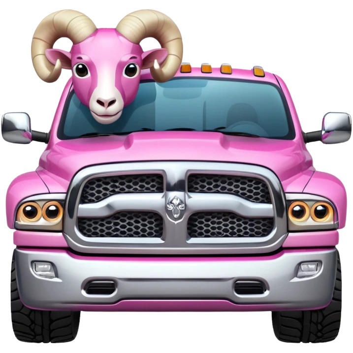 Pink ram truck emoji