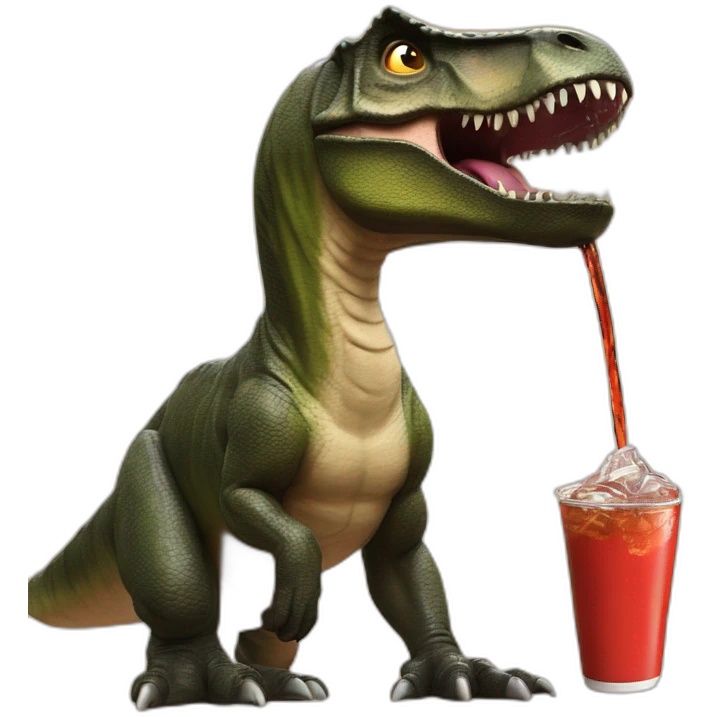 high definition trex drinking coke emoji
