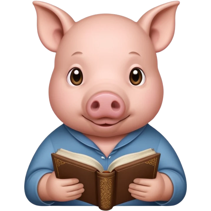 A pig is reading Quran  emoji