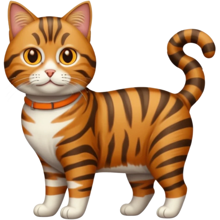 Medium haired tabby cat full body emoji