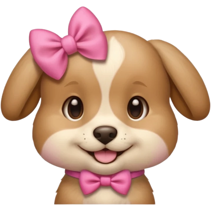 This puppy 🐶 with a pink bow, please in apple ios emoji stylem, just a head without body emoji