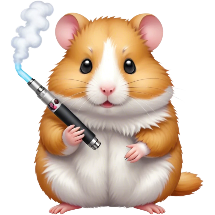 Hamster smoking a vape pen emoji