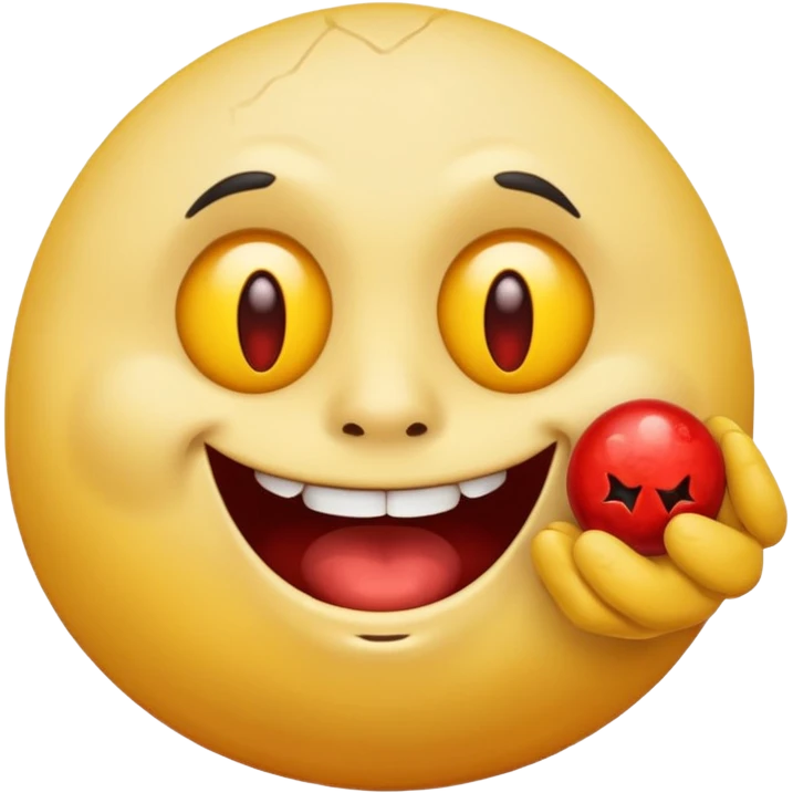 a cursed yellow emoji circle with rock on hands and he looks super drunk emoji