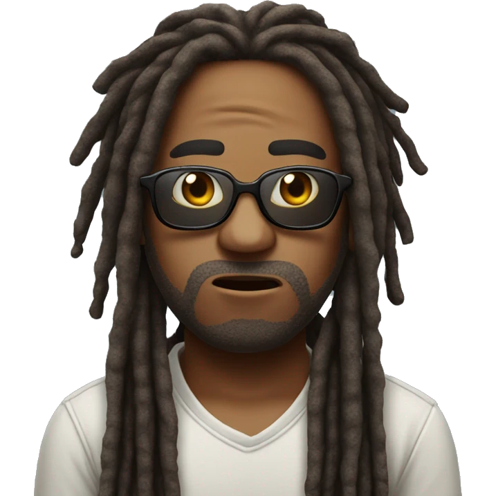 Man with dreads and sunglasses, shocked expression emoji
