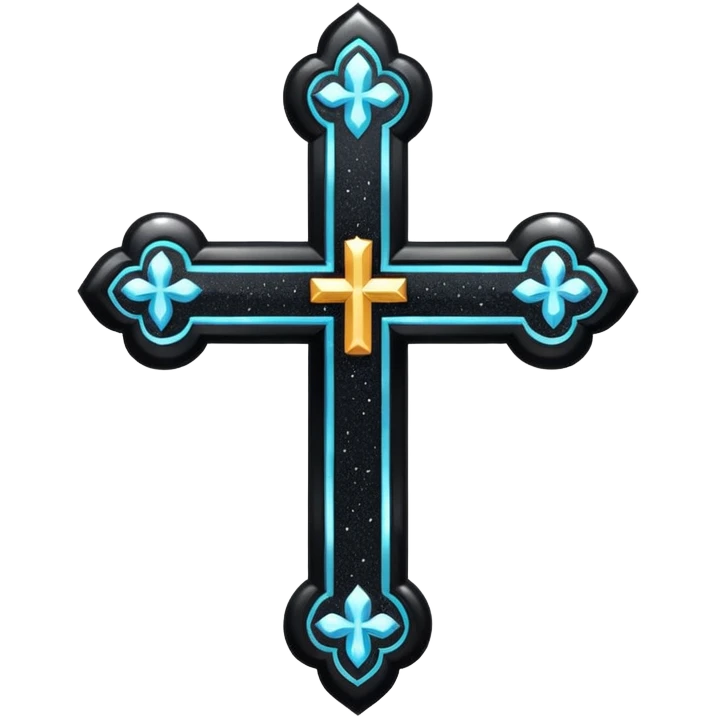 Glitter black cross emoji