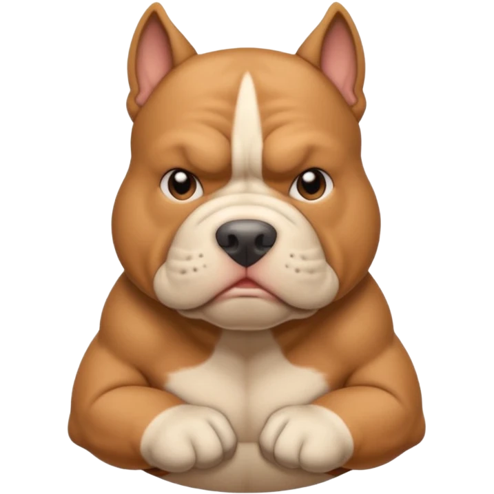 light brown pocket bully facing forwards, head and shoulders emoji